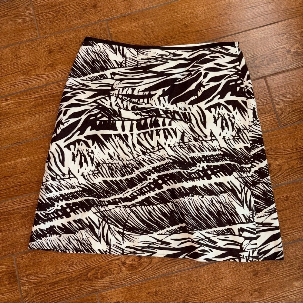 Cato Brown and Cream A-Line Skirt
